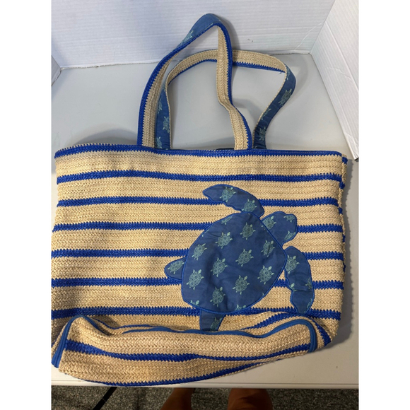 Unbranded Handbags - Vera Bradley Beach Bag One Size Beige and Blue Turtle